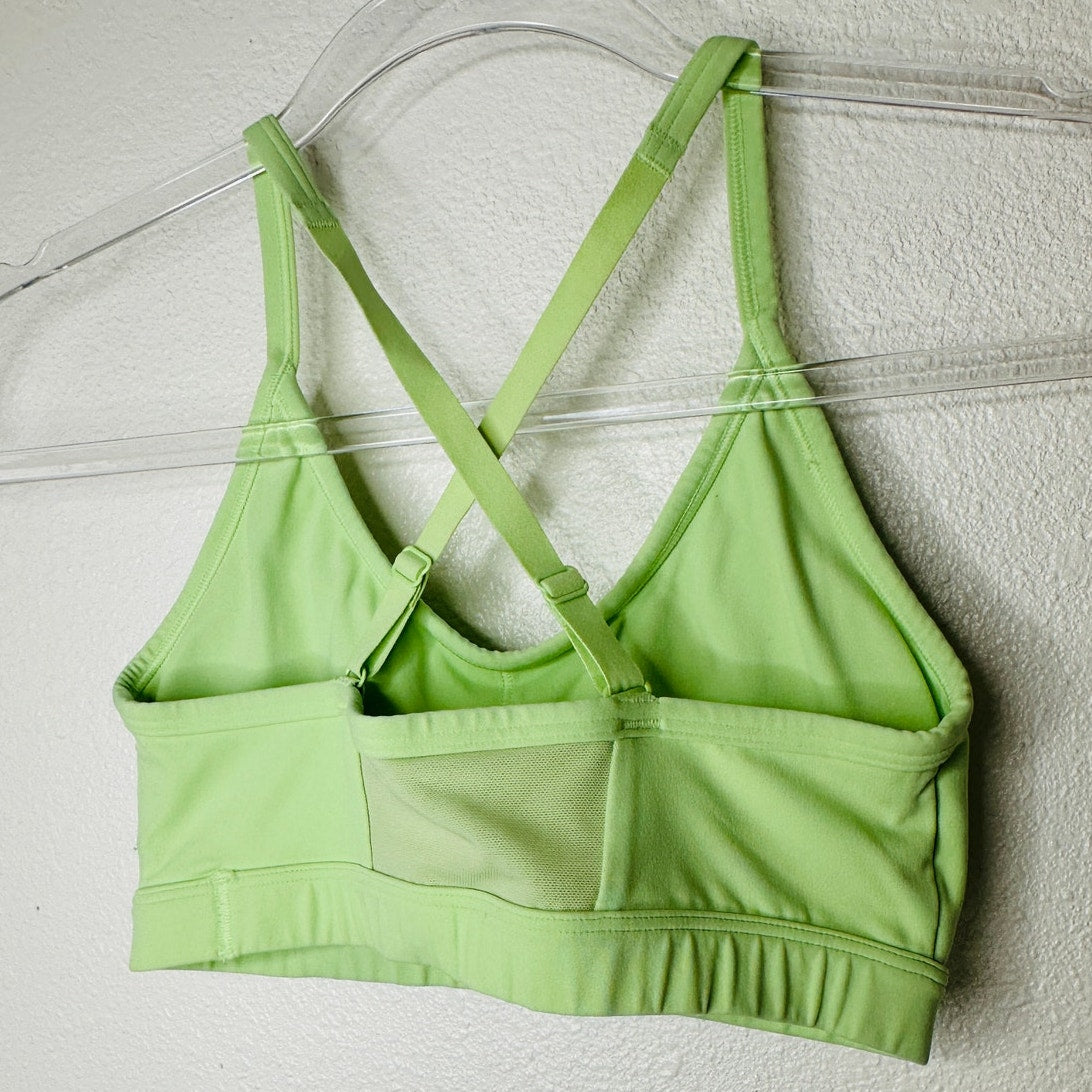 Gym Shark Yellow Green Ruched Racer Back Padded Sports Bra XS