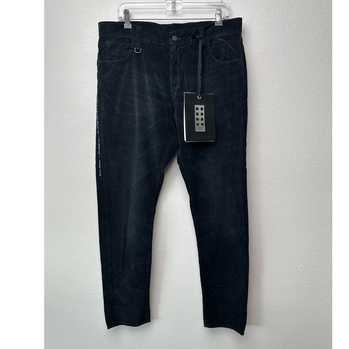 NWT Moncler 7 Fragment Corduroy Pants Black Men’s 50 Side Code Print