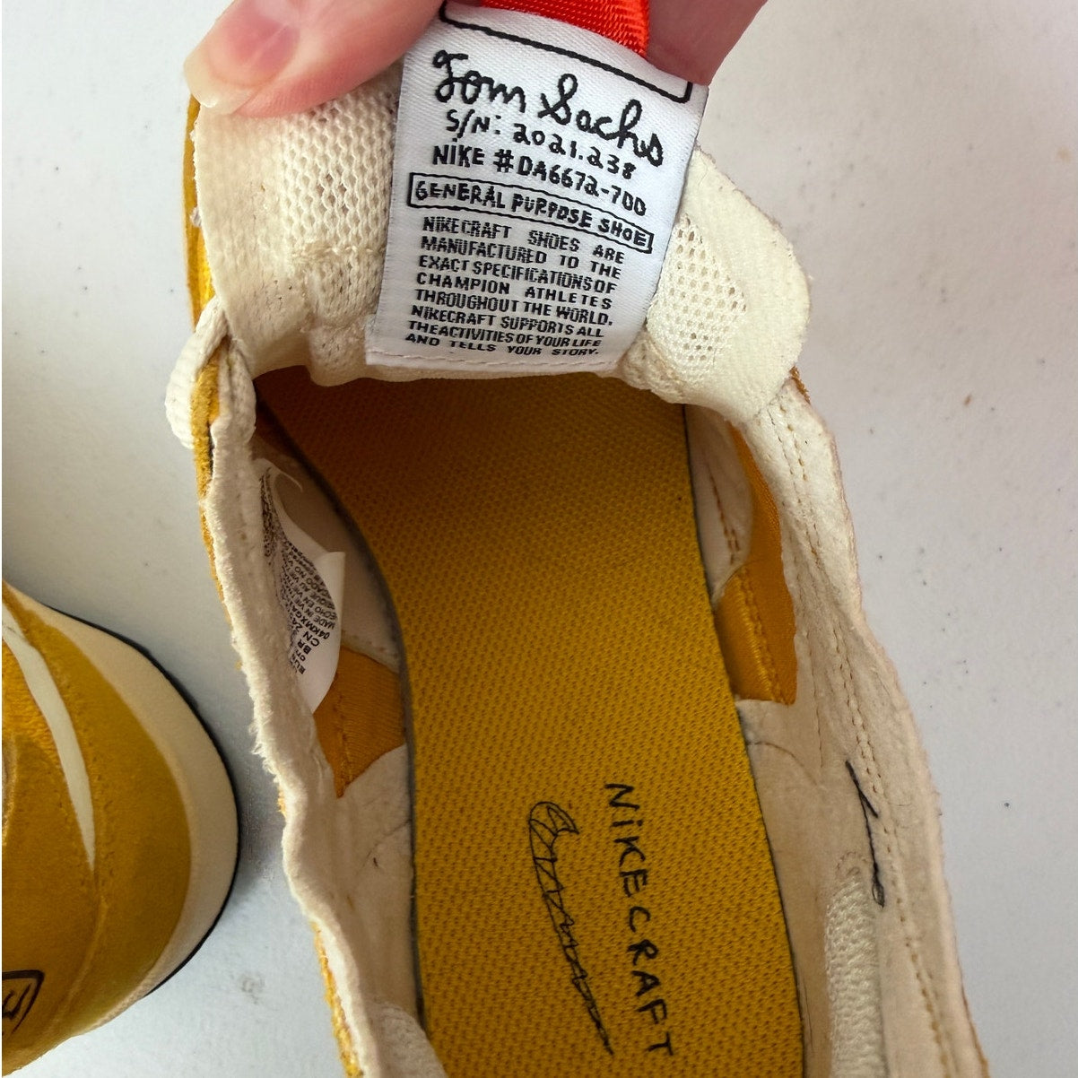 Tom Sachs x NikeCraft General Purpose Shoe Yellow Sneaker Women's 7.5