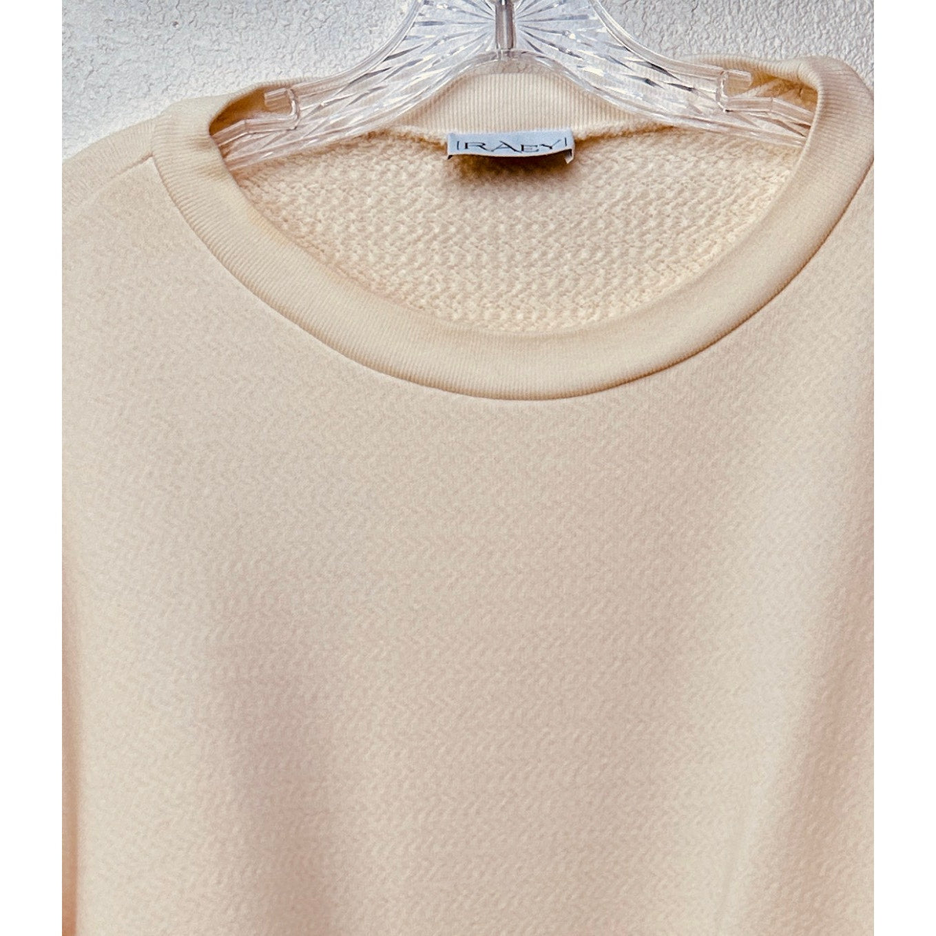 Raey Cream Oversized Crew Neck Japanese Jersey Sweatshirt US 14
