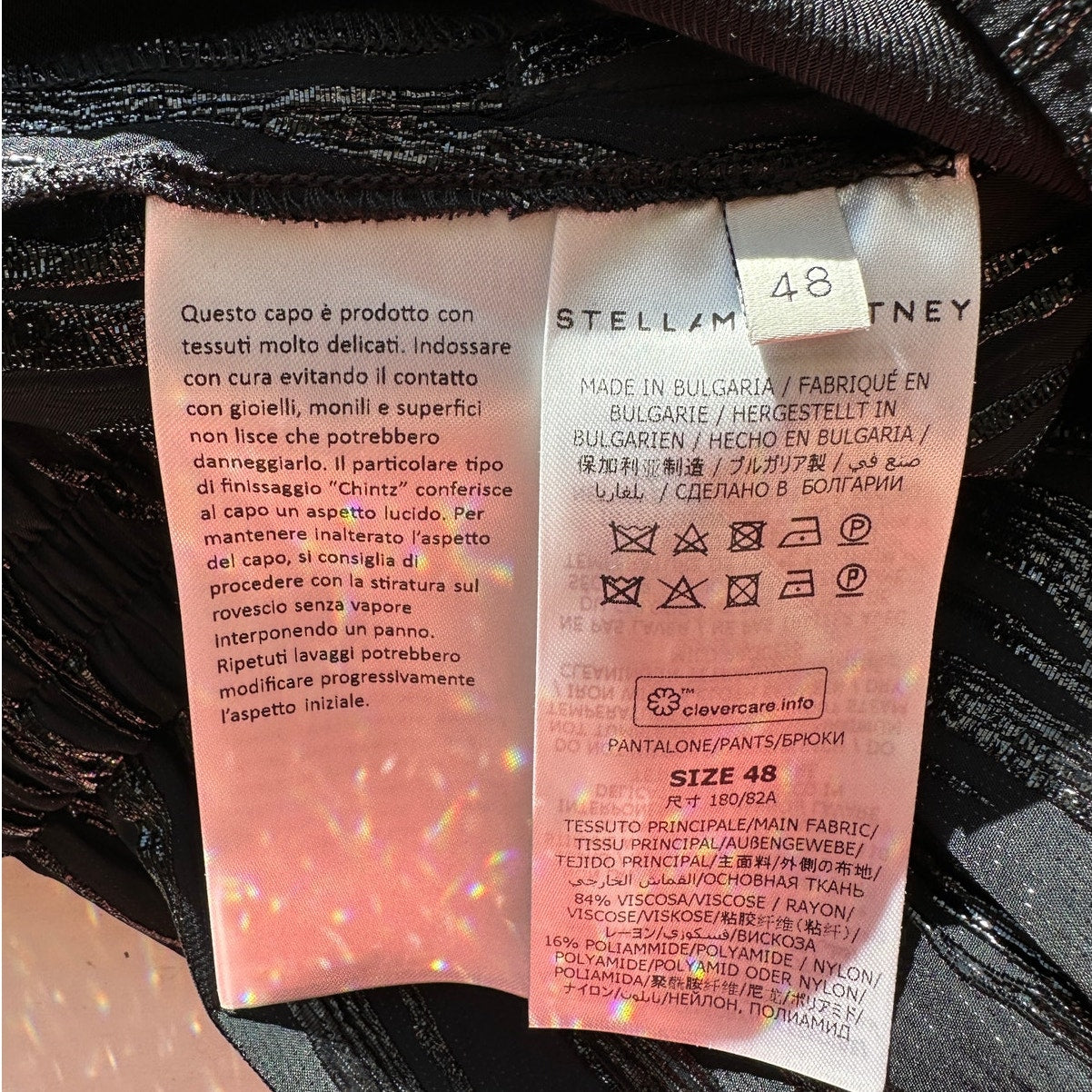 NWT Stella McCartney Woodgrain Jogger Pants Black US L