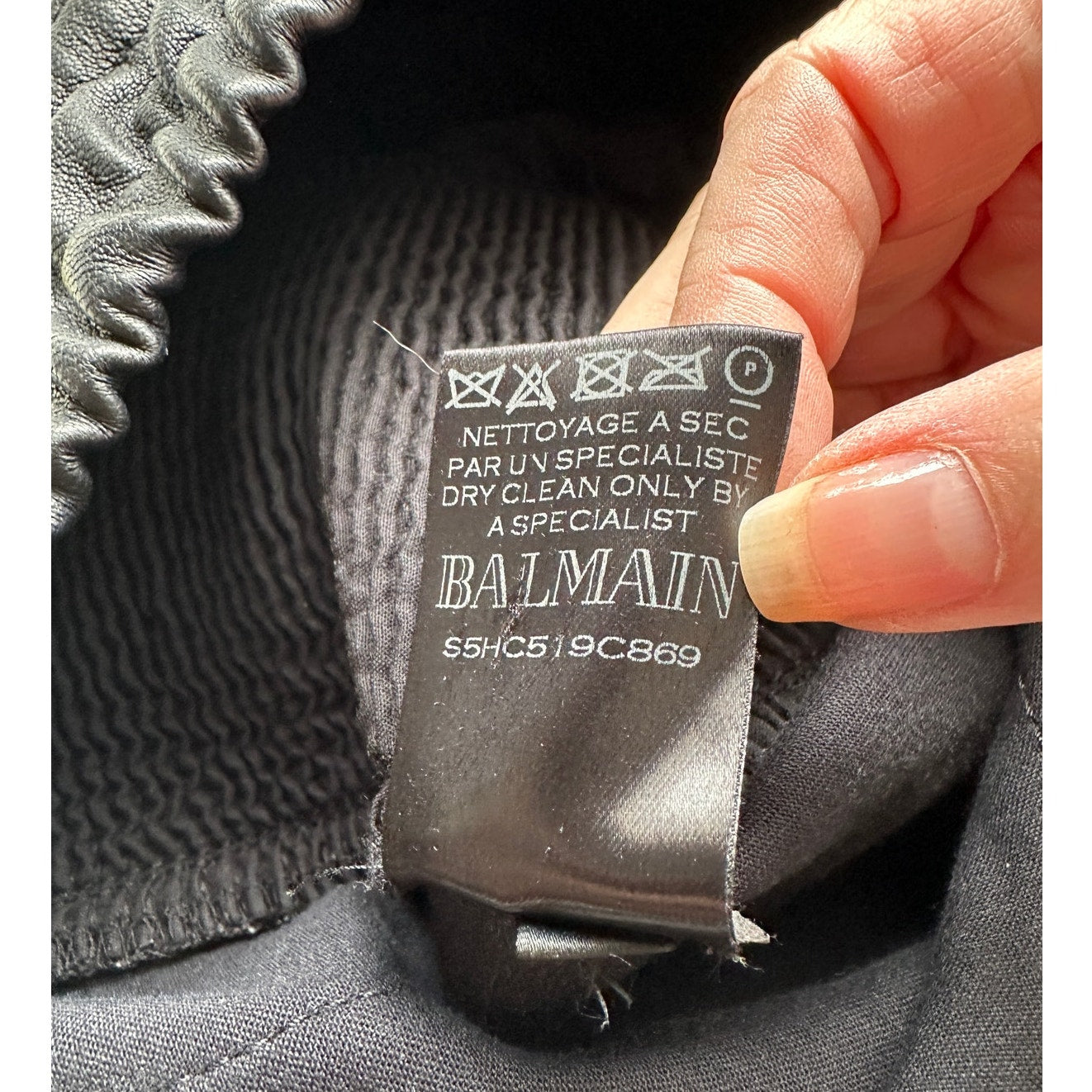 Balmain Lambskin Moto Pants Black Men’s US L Drawstring