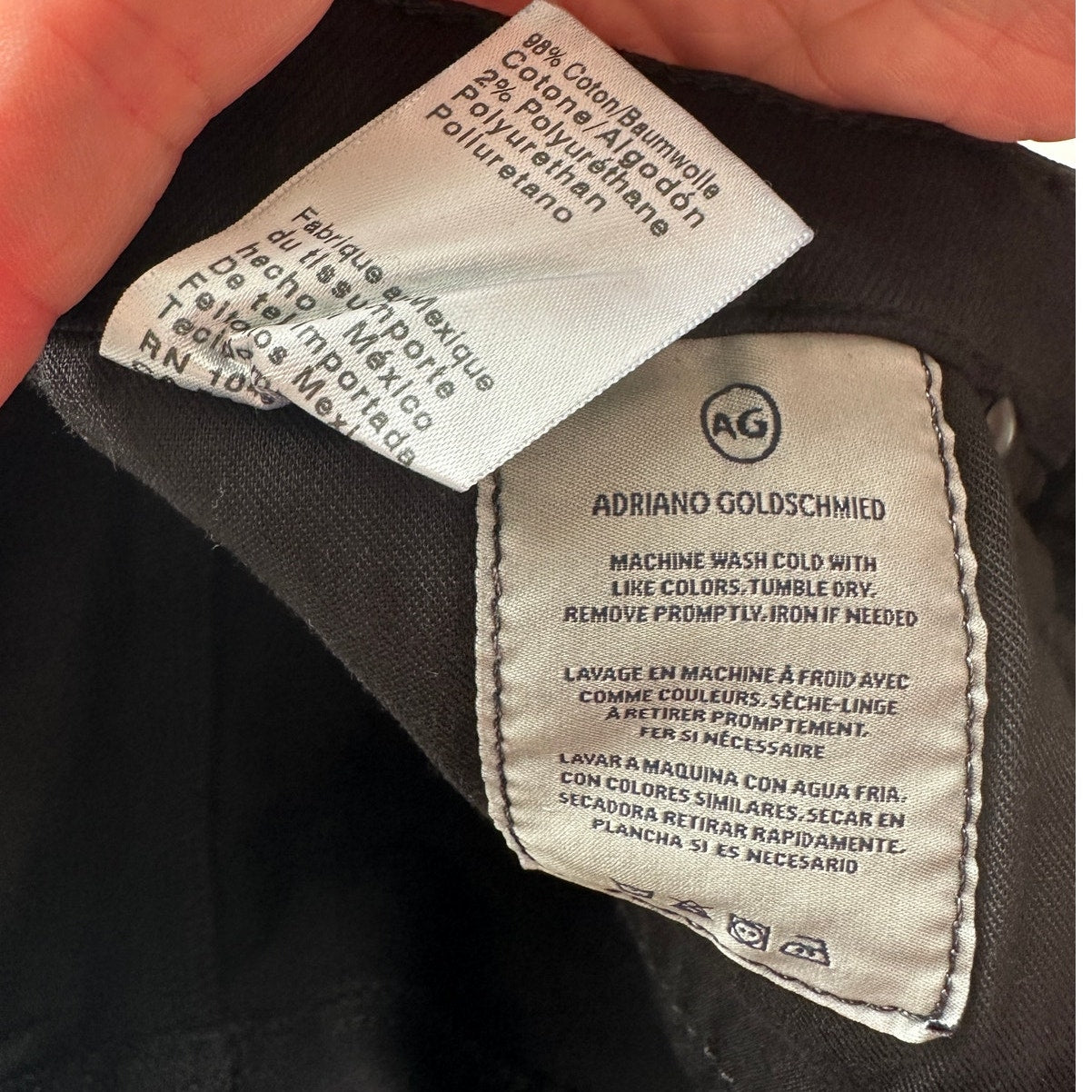 AG The Harper Essential Straight Leg Black Jeans  30R