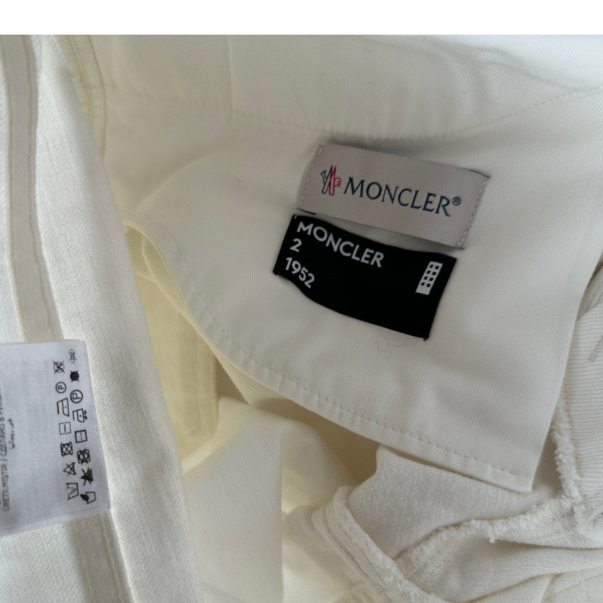 Moncler Men's Slim Fit Ivory White Jeans 5-Pocket Denim Sz36