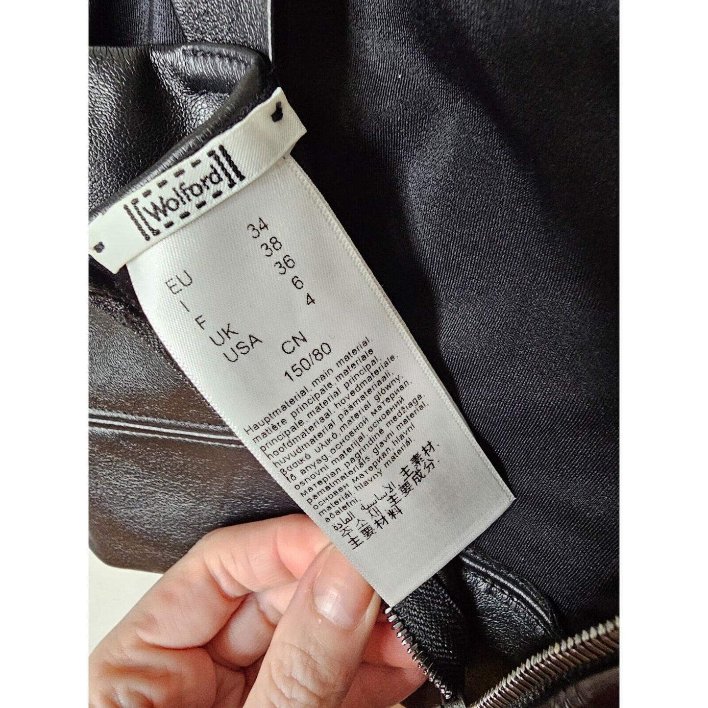 Wolford Sexy Black Emma Vegan Leather V-Neck Back Zip Bralette Crop Top 4