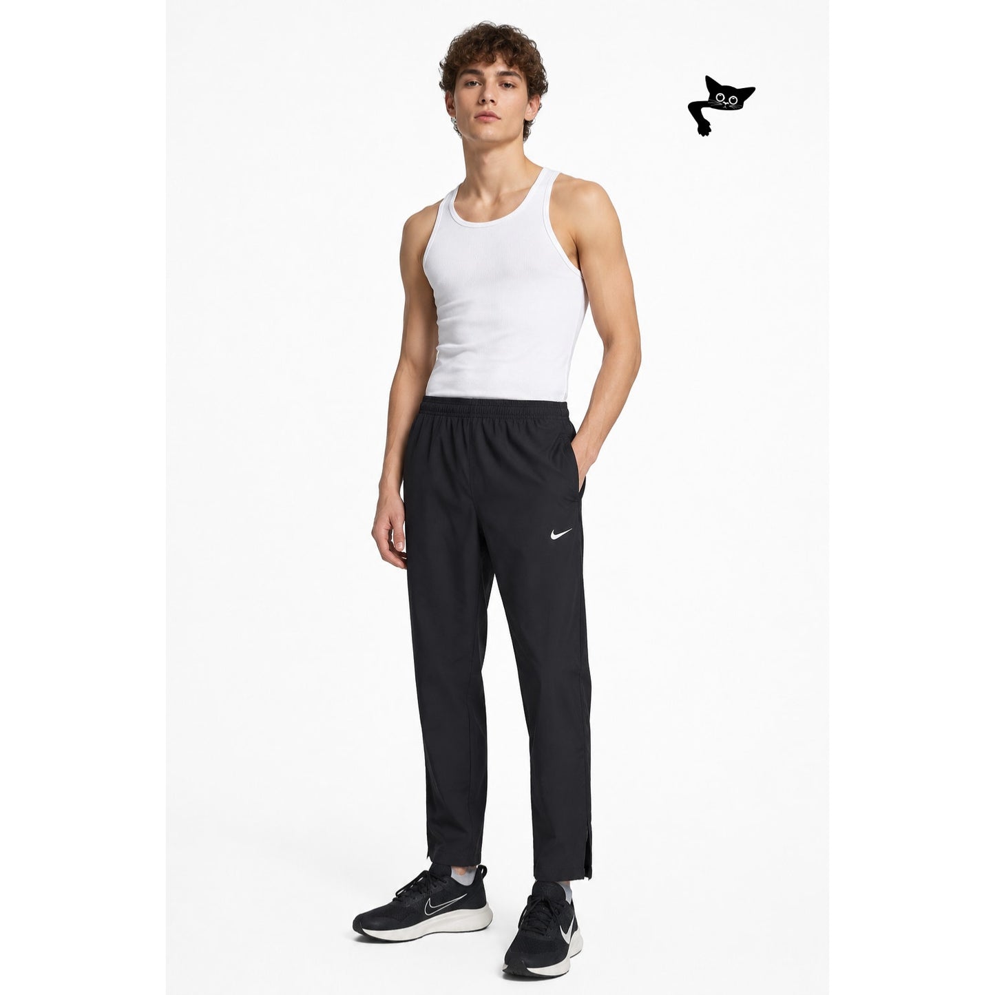 Nike Dri-FIT Black Running Jogger Pants Men's Size Large