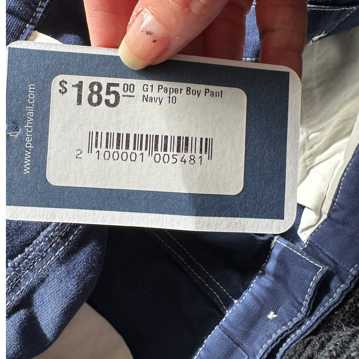 NWT G1 Goods Paper Boy Pant Navy Work Jeans Women’s Size 10 Straight