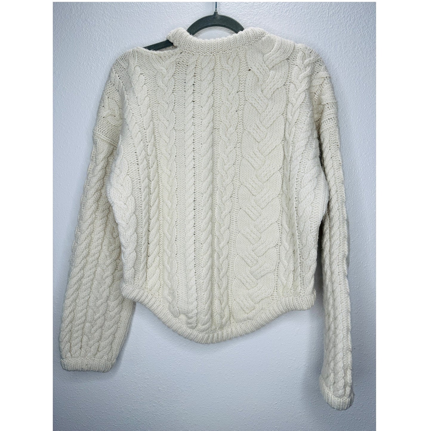 Tempest & Bentley Cream Chunky Knit 100% Wool Long Sleeve Sweater M