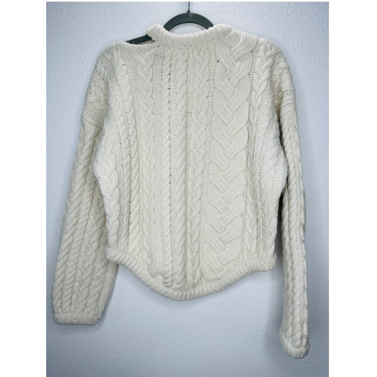 Tempest & Bentley Cream Chunky Knit 100% Wool Long Sleeve Sweater M
