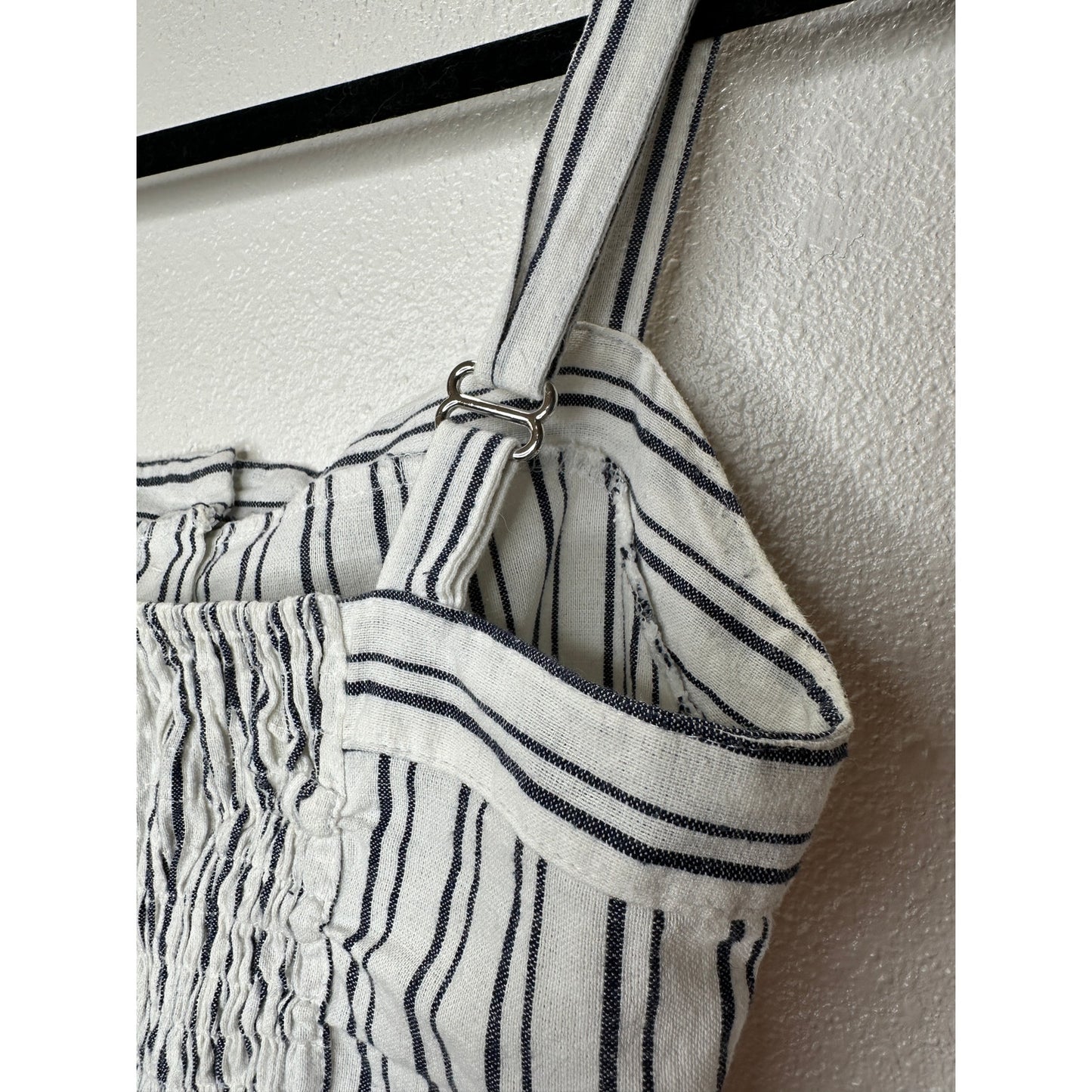 Brandy Melville Astrid White & Black Stripe Button Down Crop Top