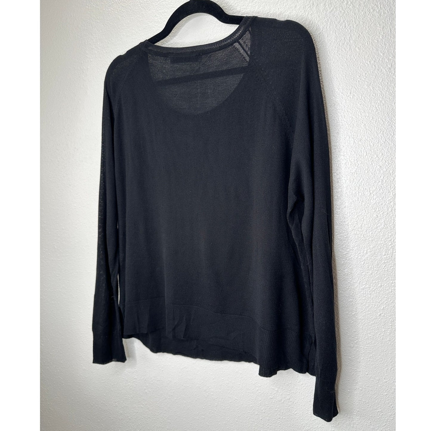 Zara Black Round Neck Long Sleeve Lightweight Thin Sweater Jumper L