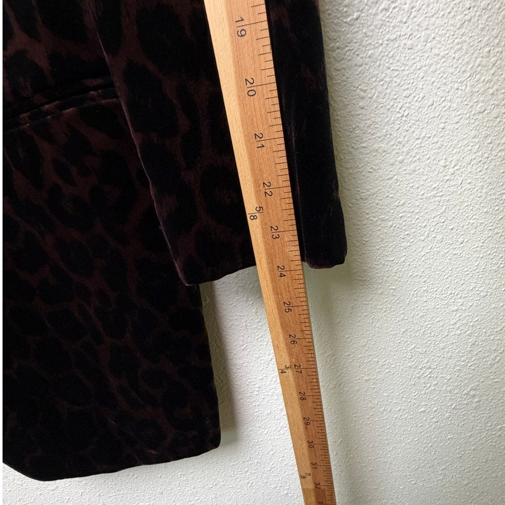 Tom Ford Leopard Print Velvet Blazer Cocktail Jacket Brown Black Men's US 48R