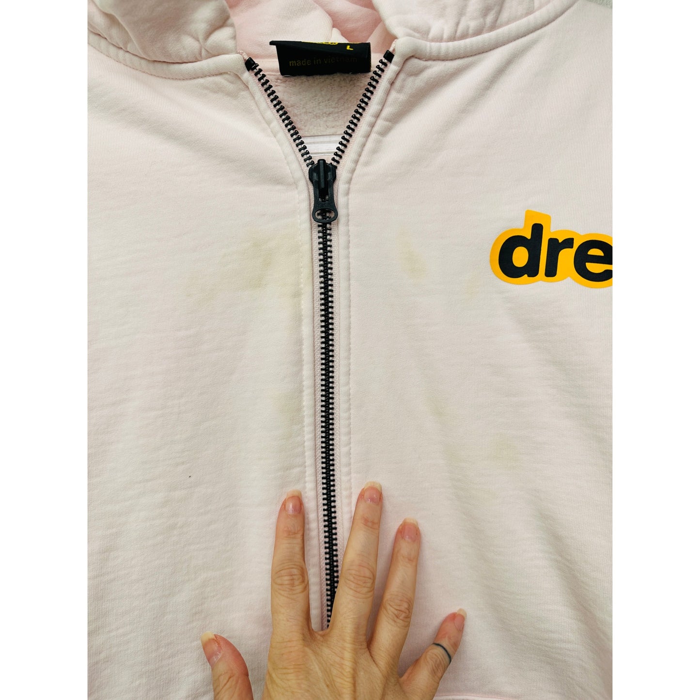 Drew House Zip Hoodie Light Pink Men’s US L Dino Graphic