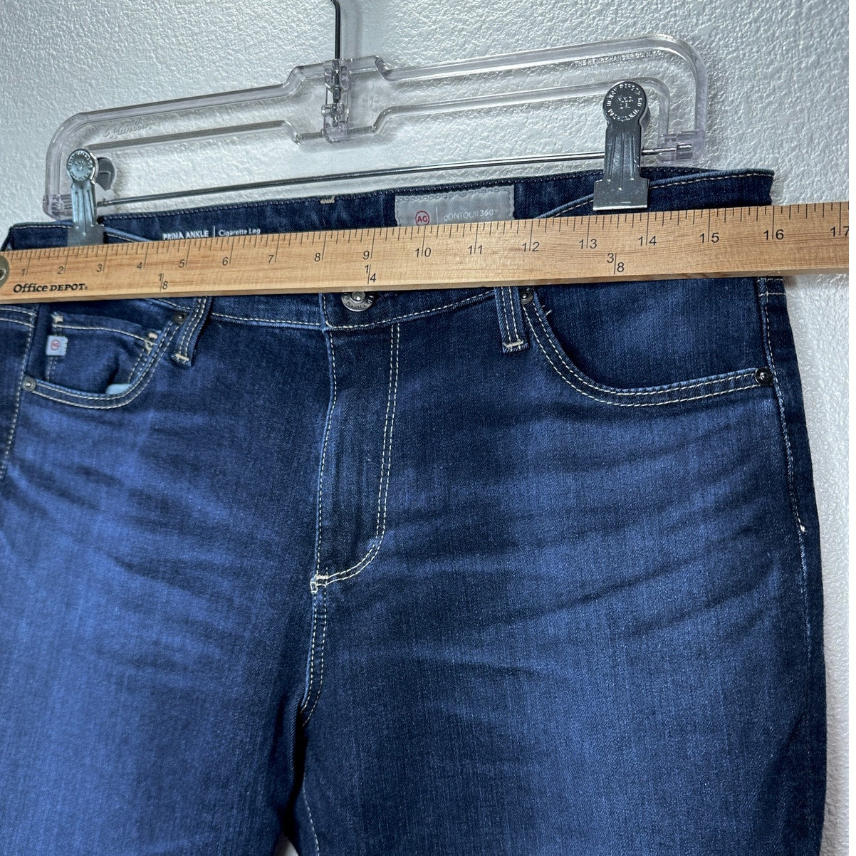 AG Dark Wash Prima Ankle Cigarette Leg Contour 360 Jean 31R