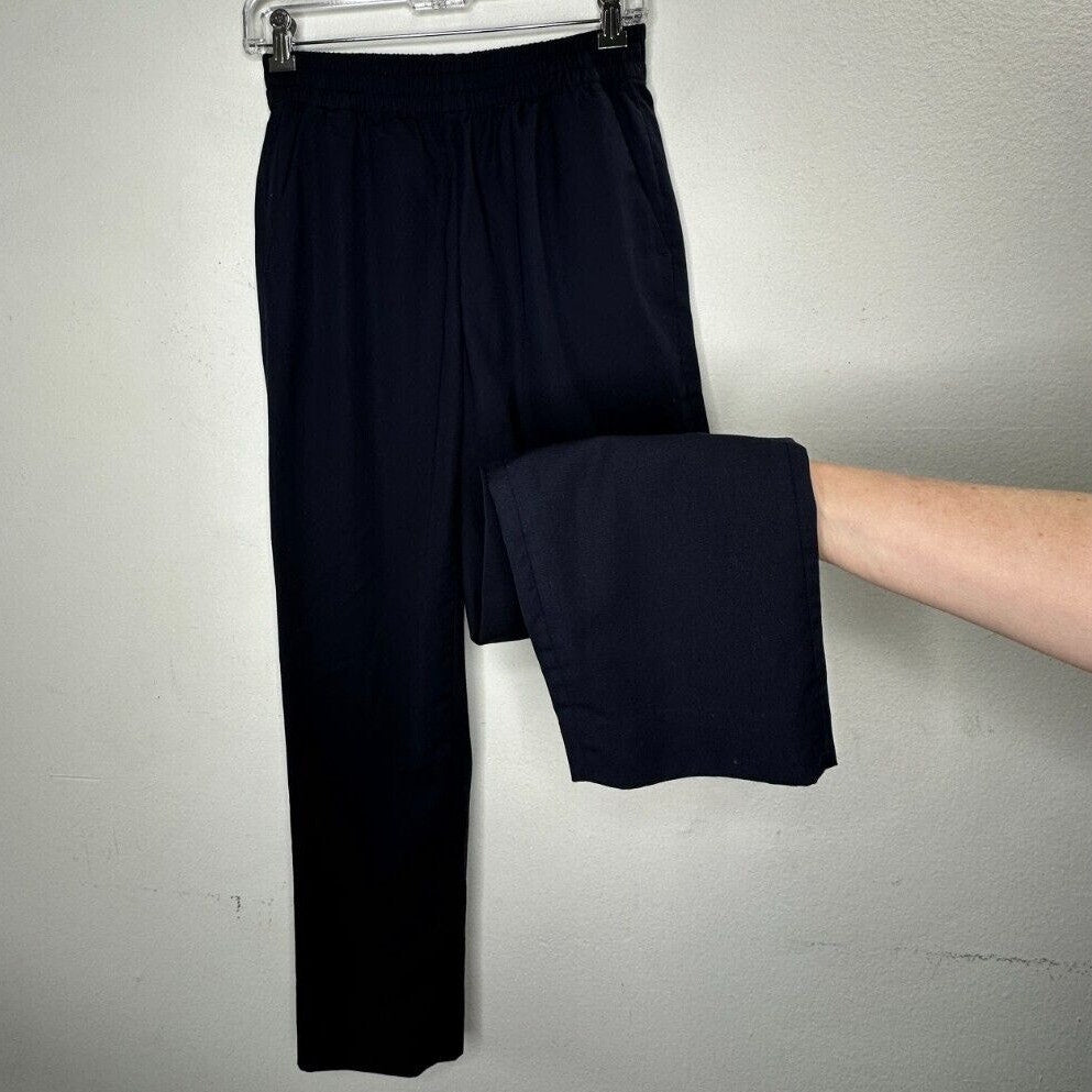 Everlane Black Italian GoWeave Easy Pull On 100% Lt Weight Wool Pockets Pant 0