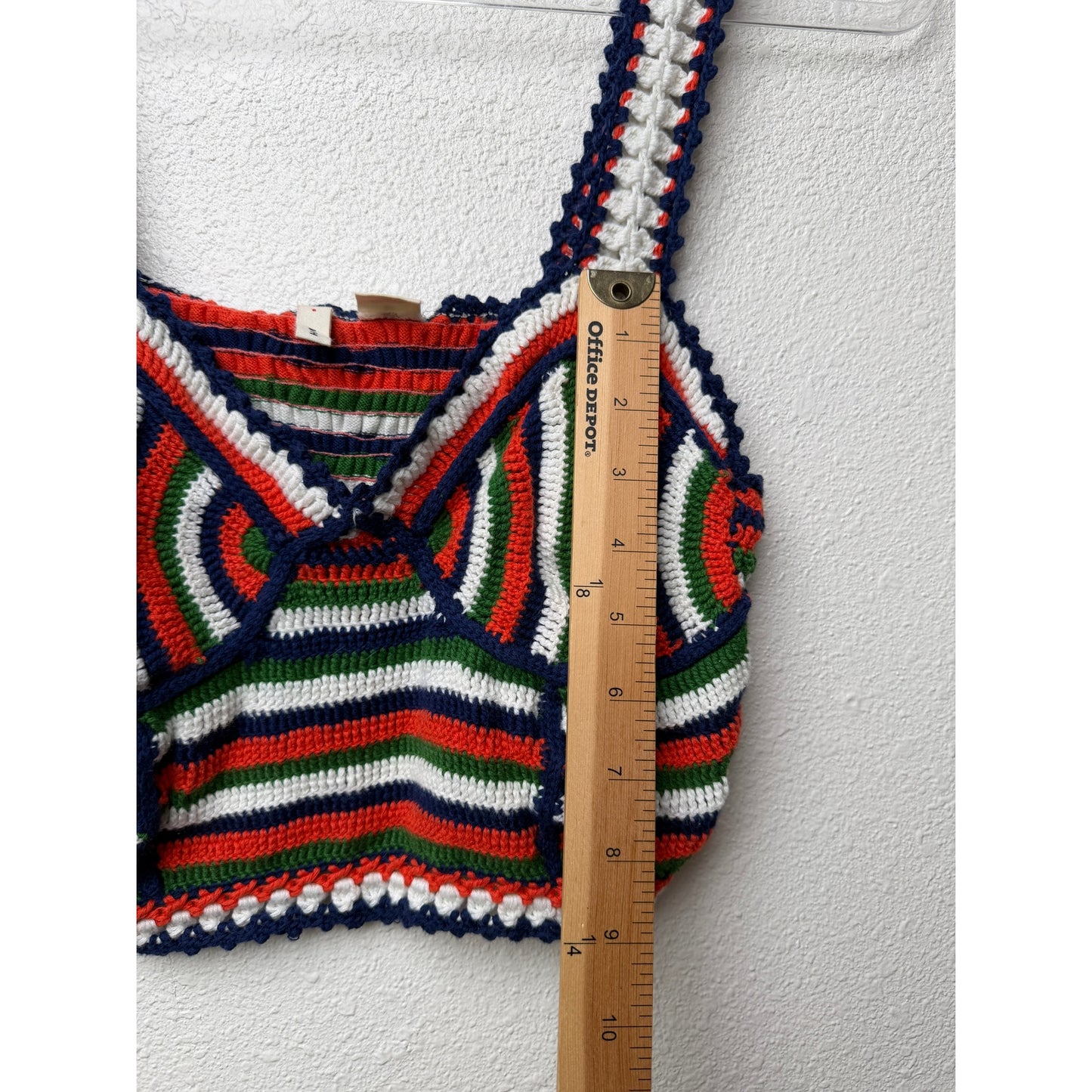 Moth Multicolor Crochet Bustier Top Women's S