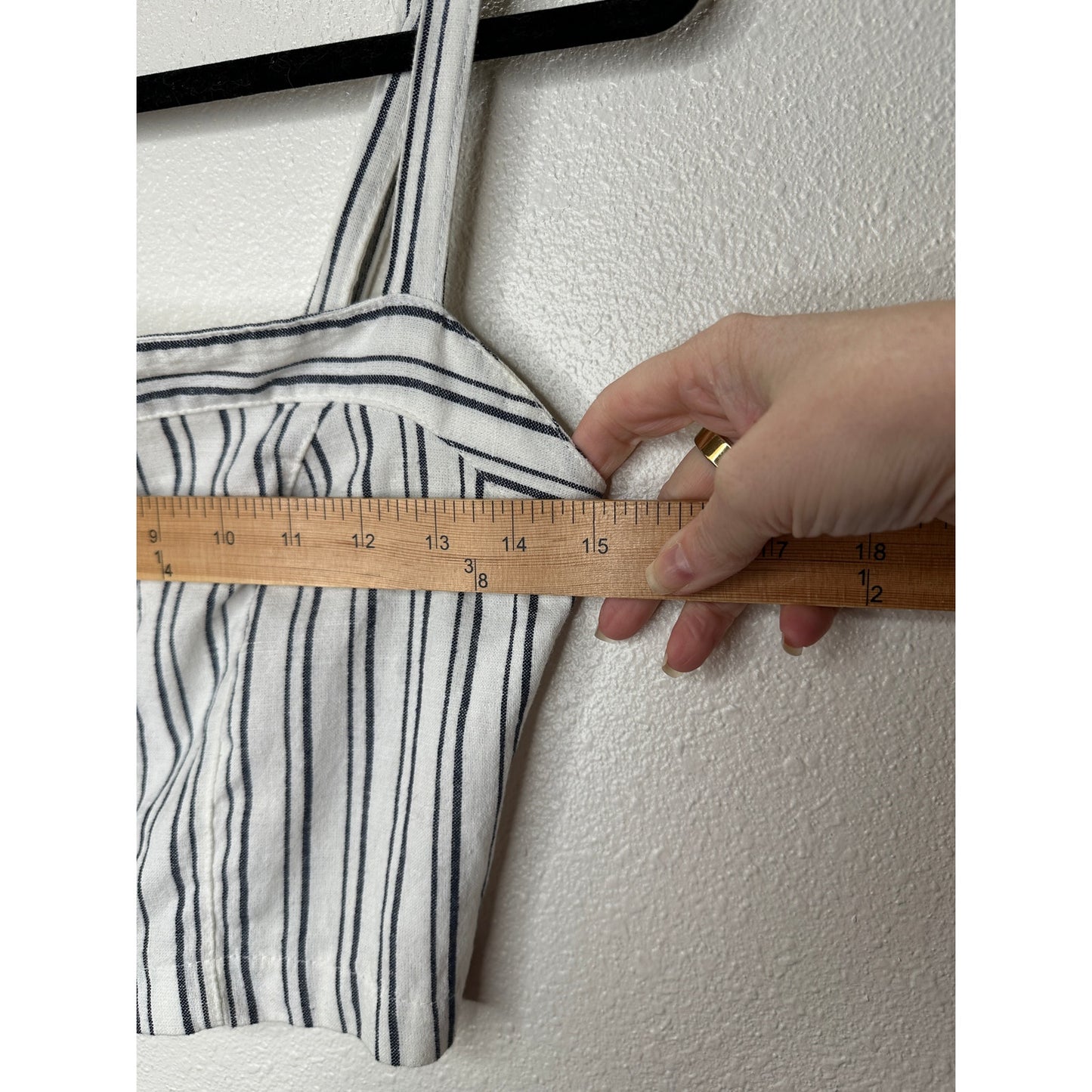 Brandy Melville Astrid White & Black Stripe Button Down Crop Top