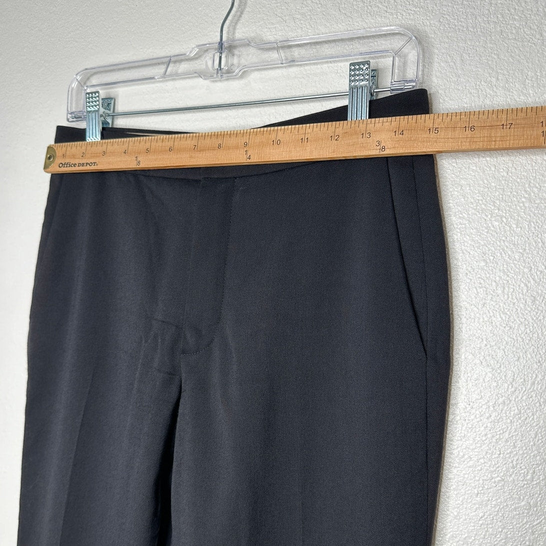 Chloe Black Wool Dress Slacks Slash Pockets Front Zip Trouser Pant 36 / 4
