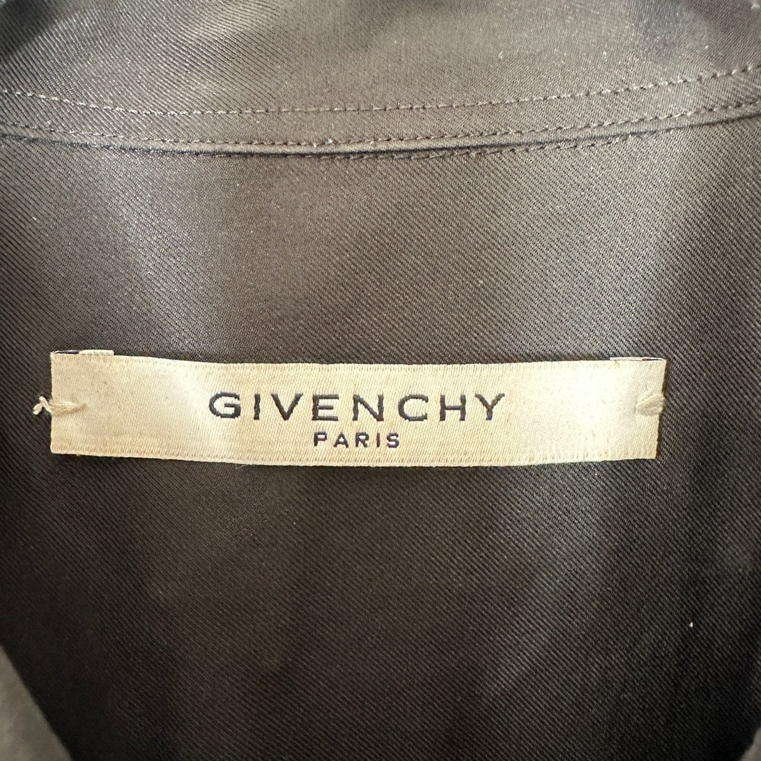 Givenchy Black with Gold Embroidery Lips Button Front Long Sleeve Shirt 38 / M