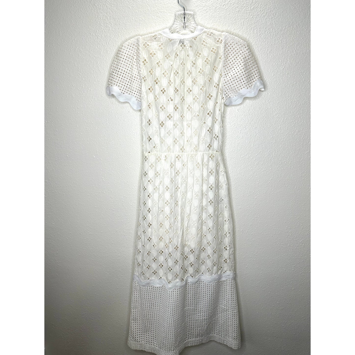 Alice McCall Daybreak White Ivory Broderie Lace Midi with Slip Dress 2