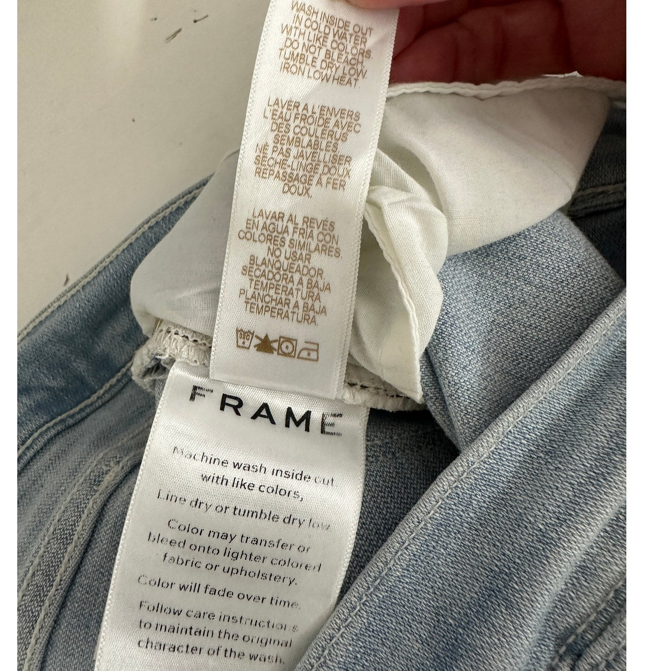 Frame Light Blue Wash Distressed Le High Skinny in Rush Jeans 28