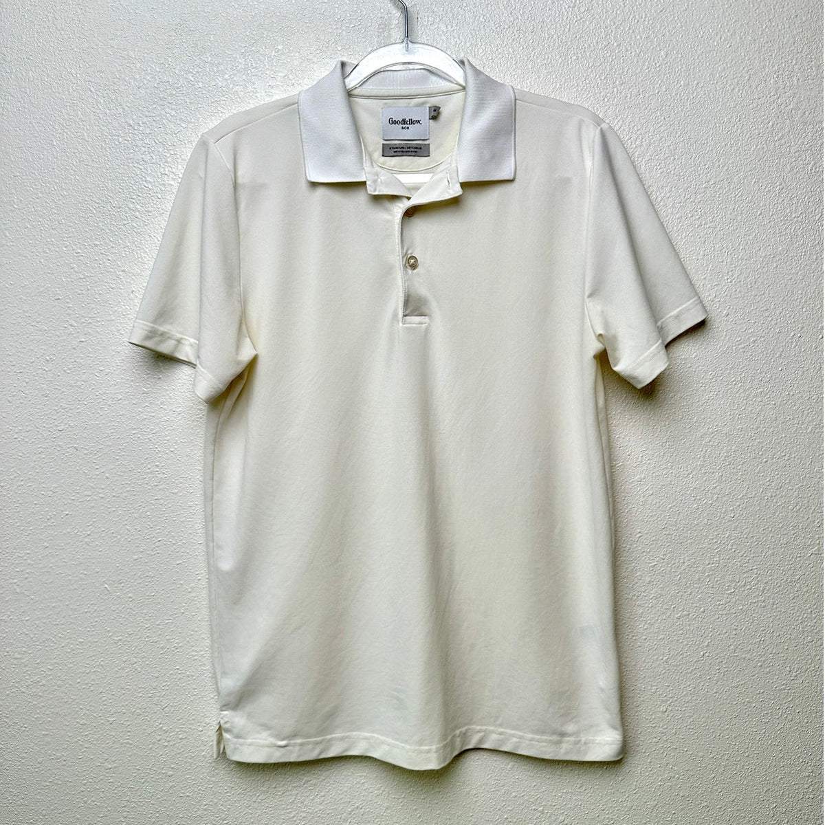 Goodfellow White Polo Shirt Men’s Size M Short Sleeve