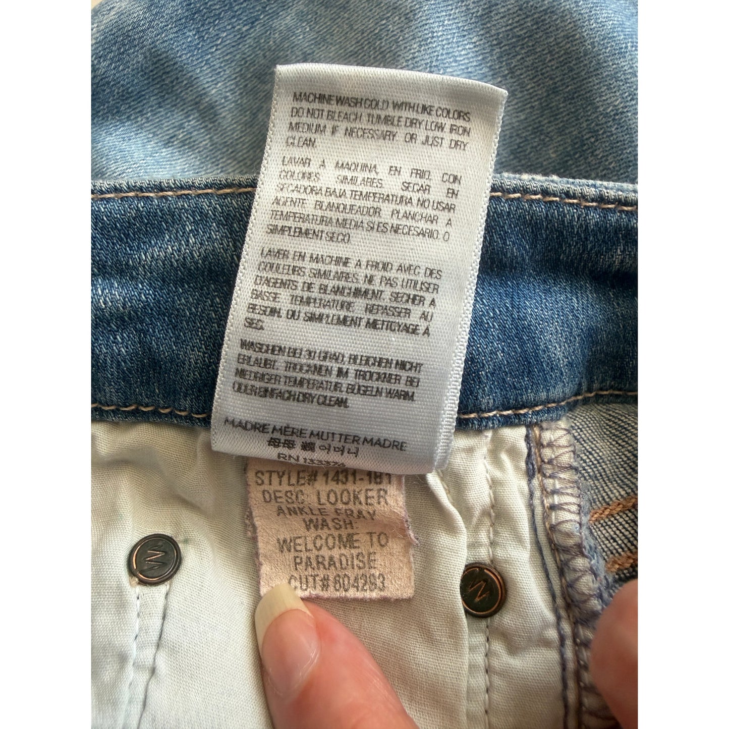 Mother The Looker Ankle Fray Blue Jeans Womens 26