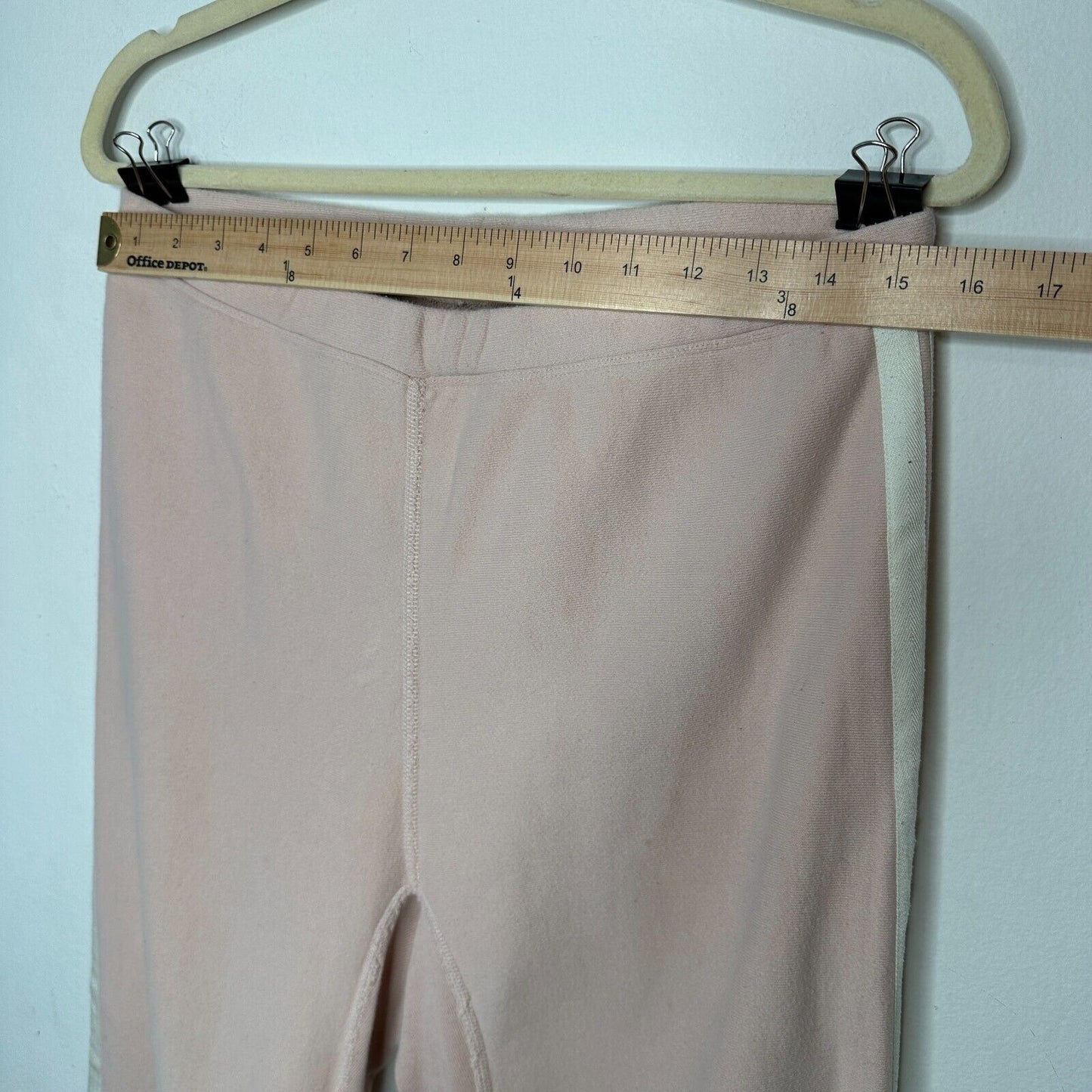 Light Pink Inner Drawstring High Waist Jogger Sweat Pant White Side Stripe M