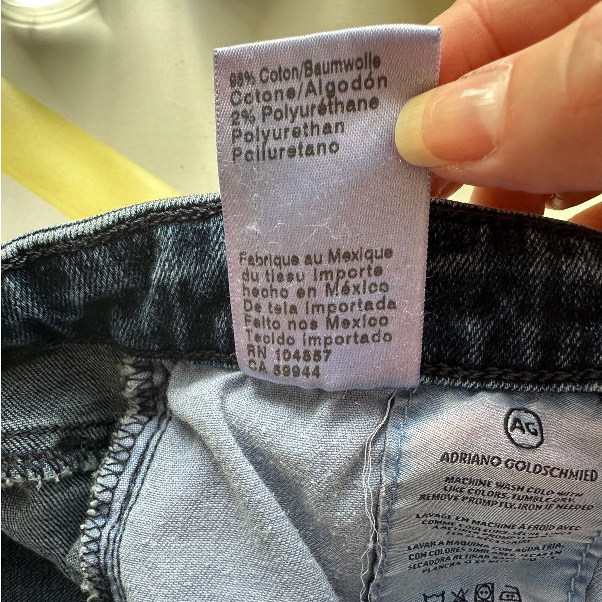 AG Adriano Medium Wash Whiskered Prima Cigarette Leg Jeans 30