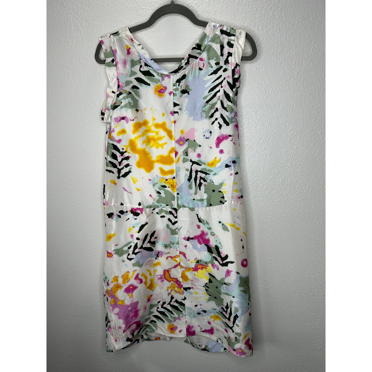Thakoon White Floral Print Sleeveless Silk Sheath Mini Dress 6
