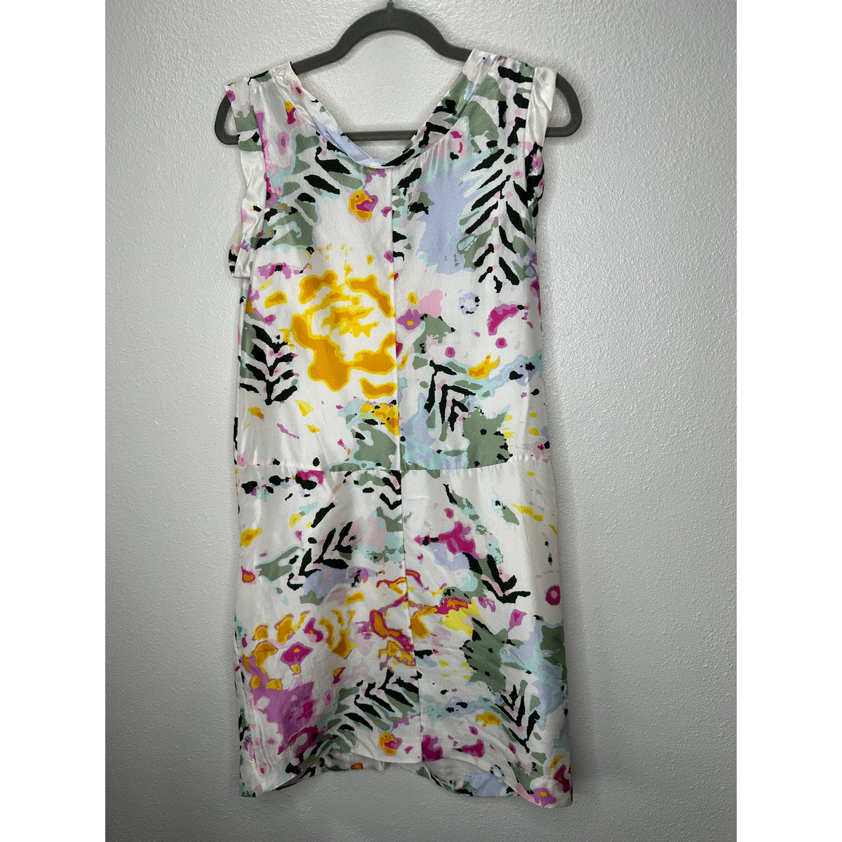 Thakoon White Floral Print Sleeveless Silk Sheath Mini Dress 6