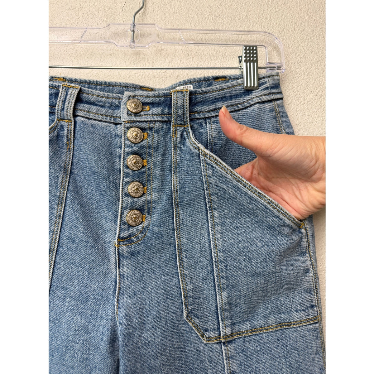 Cinq a Sept Benji Wide Leg Jeans Women US 0 Medium Wash