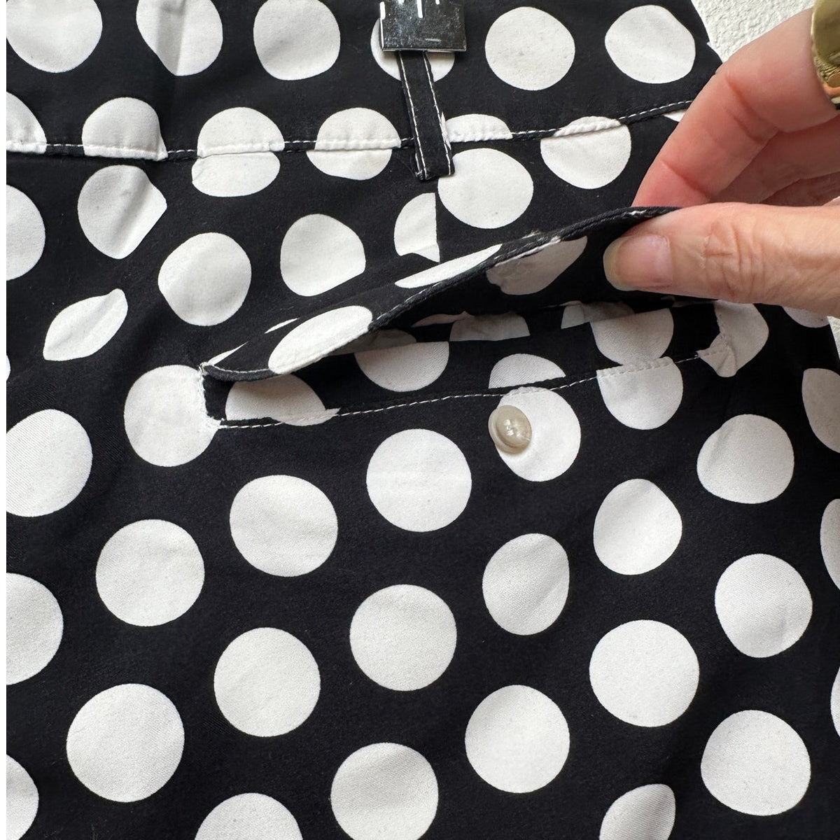 Argyle Grant Polka Dot Swim Shorts Black White Men US 34