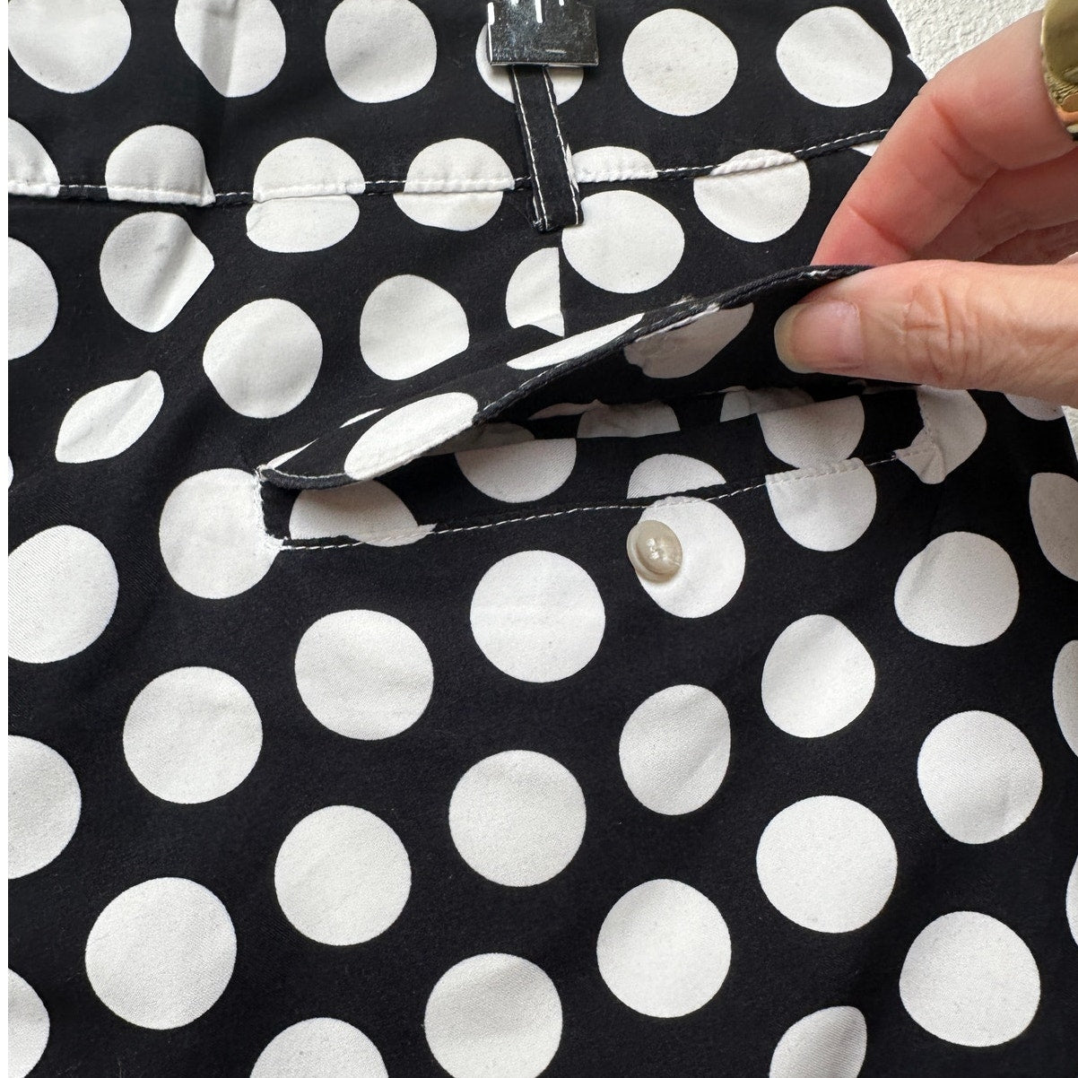 Argyle Grant Polka Dot Swim Shorts Black White Men US 34
