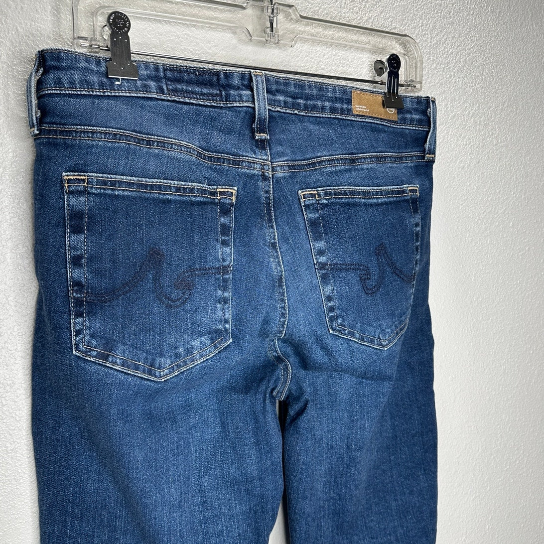 AG Dark Wash Whiskered Prima Cigarette Leg Japanese Fabric Jean 30