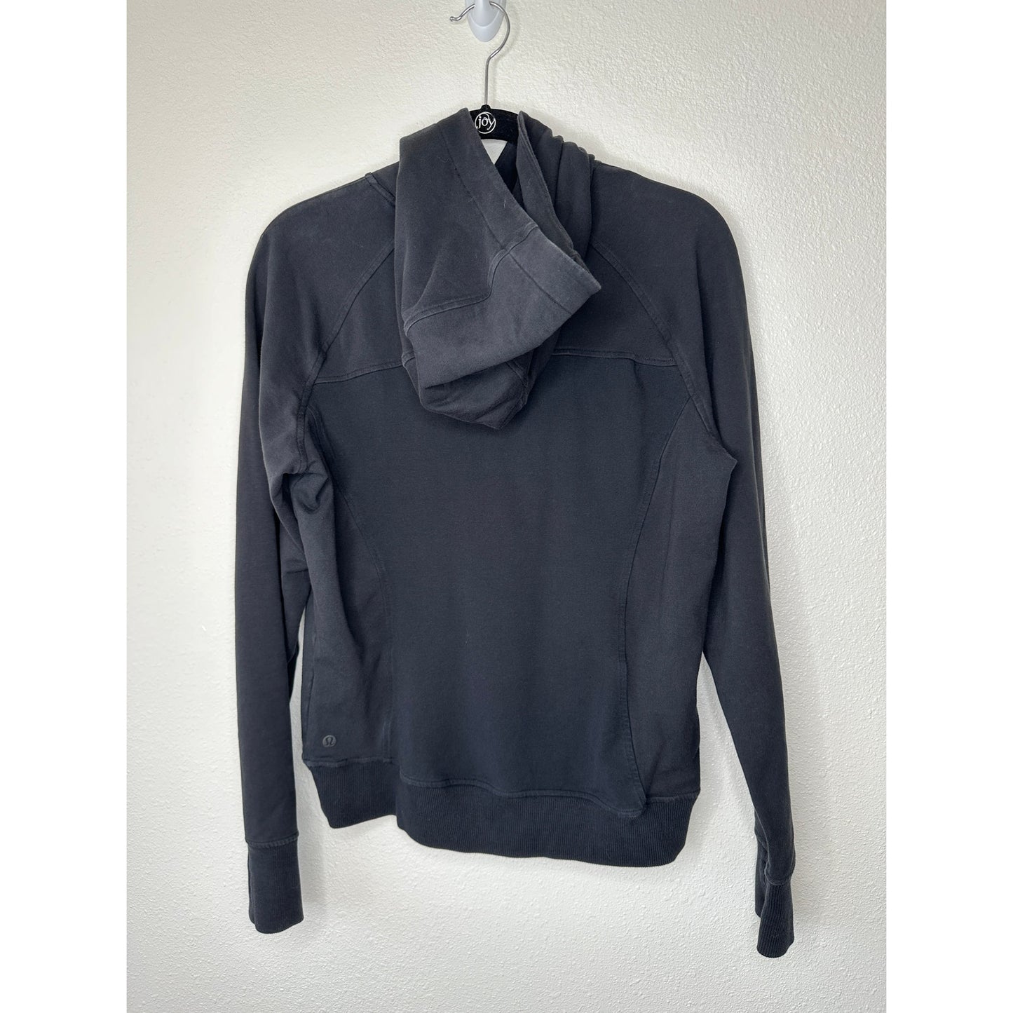 Lululemon Washed Black Long Sleeve Pullover Front Pocket Hoodie Sweater 4