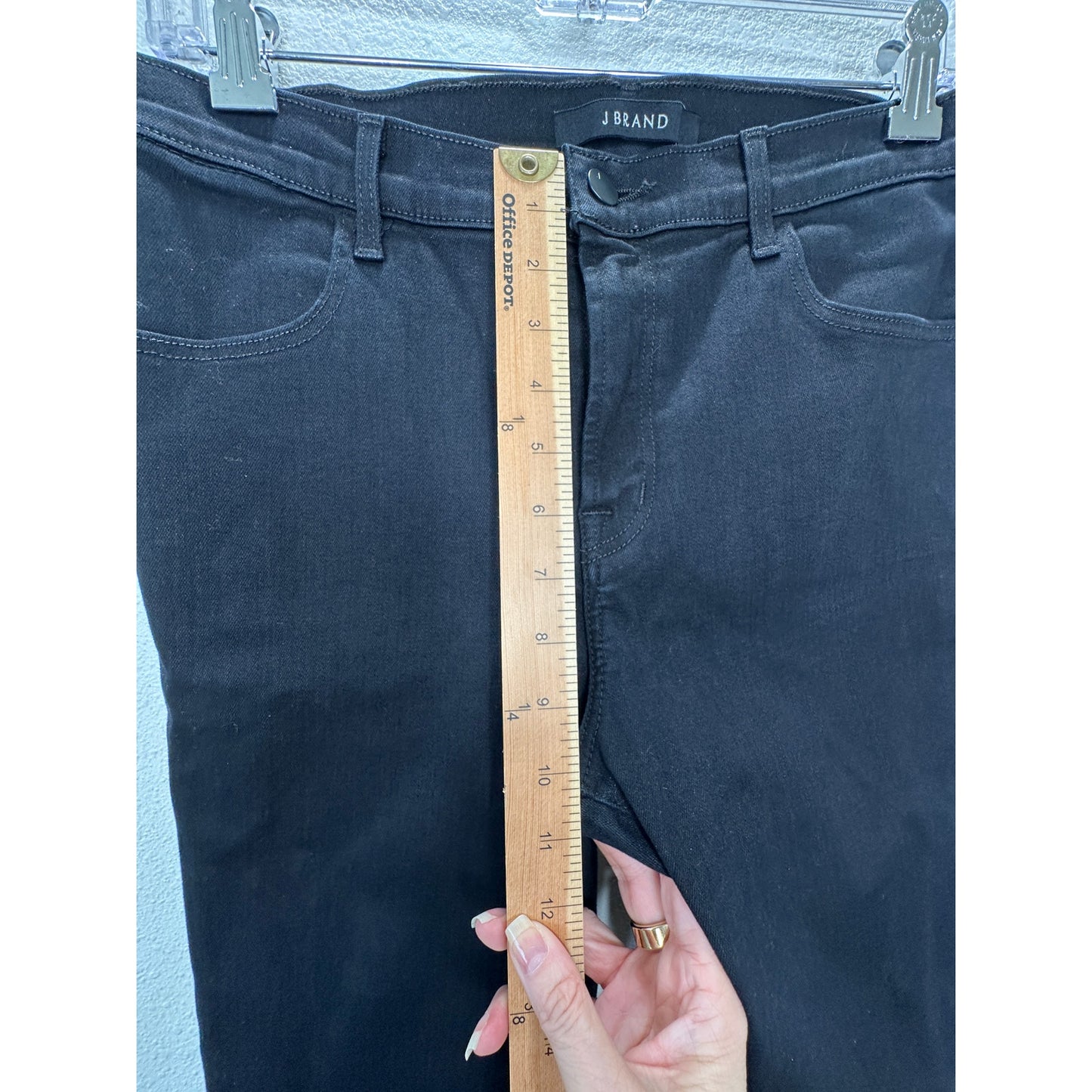 J Brand Vesper Black Alana High Waist Raw Hem Ankle Skinny Jeans 30