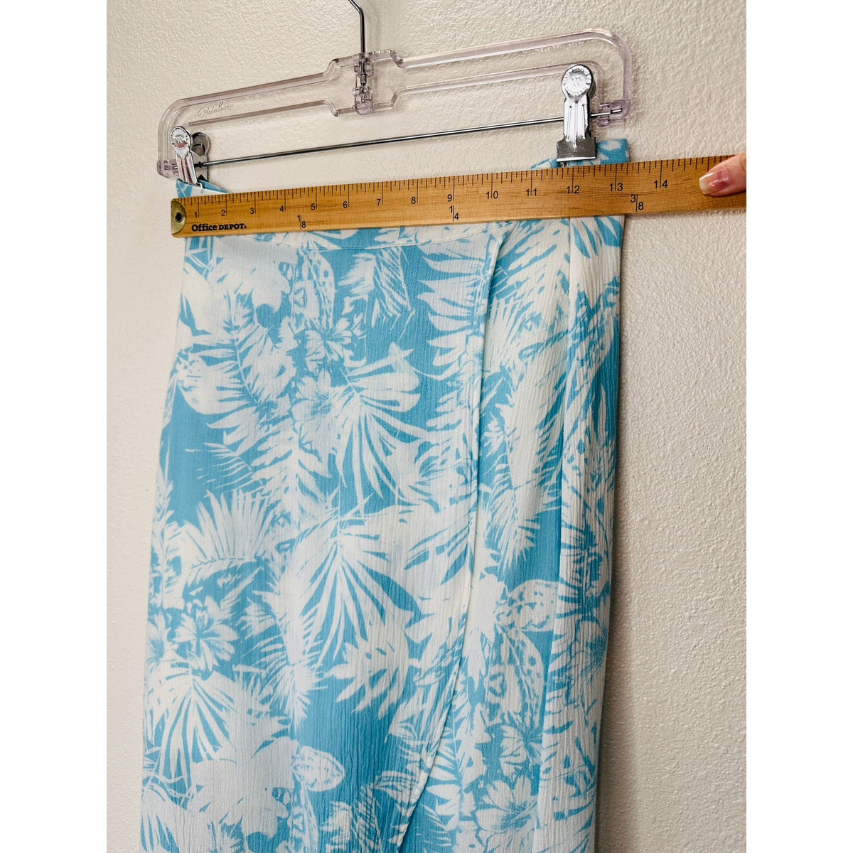 Sugarcloth SET Ivory Blue Floral Crop Top & Faux Wrap Skirt S