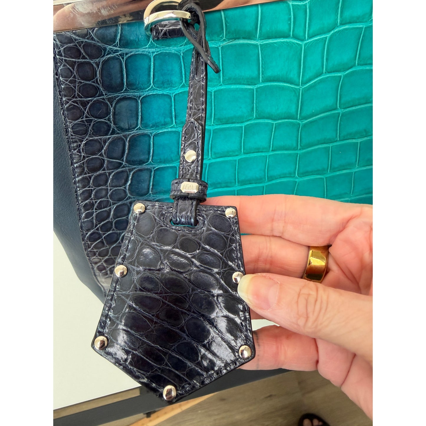 RARE Authentic Fendi Degradé 2Jours Crocodile Bag Limited Edition