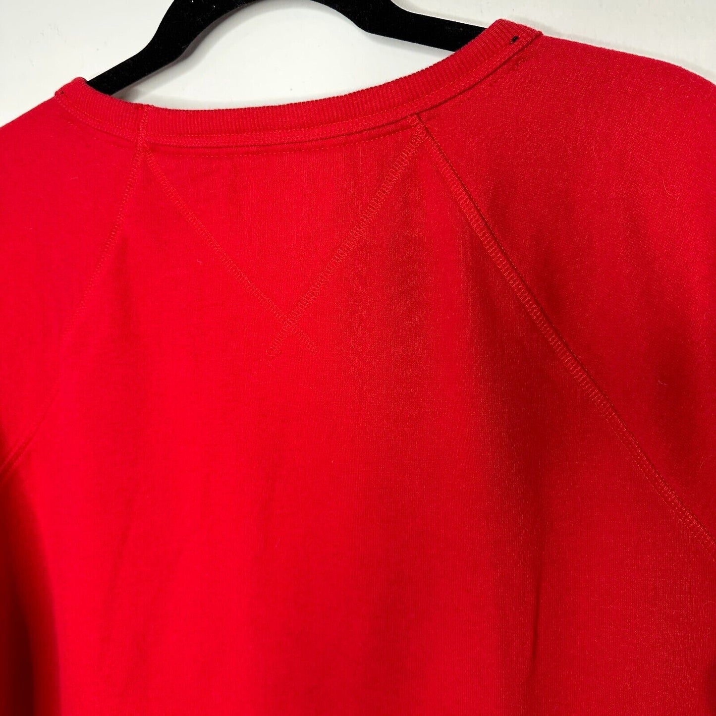 Tommy Hilfiger Sport Red Round Neck Big Logo Sweatshirt Thumbhole Sleeves XL