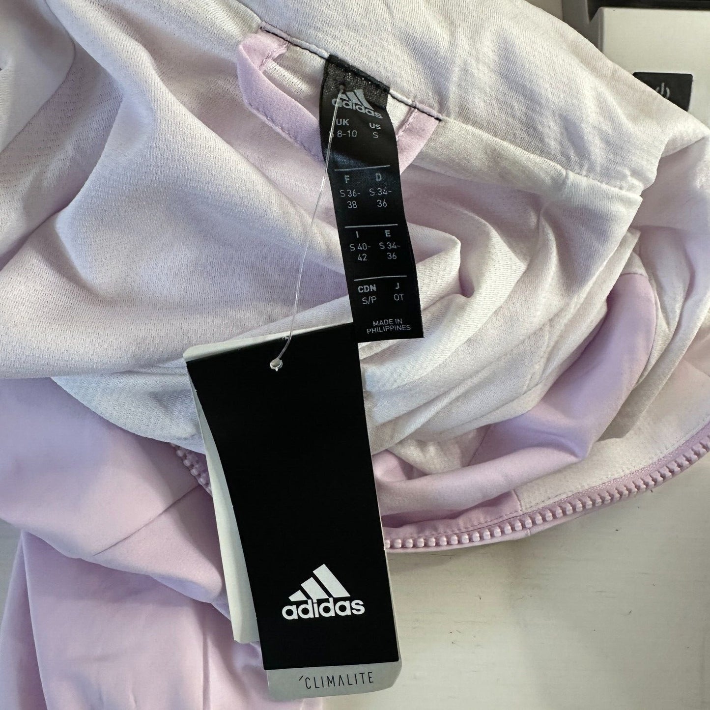 NWT Adidas W 3S Train Climalite Jacket Aero Pink Lilac Zip Front Windbreaker S