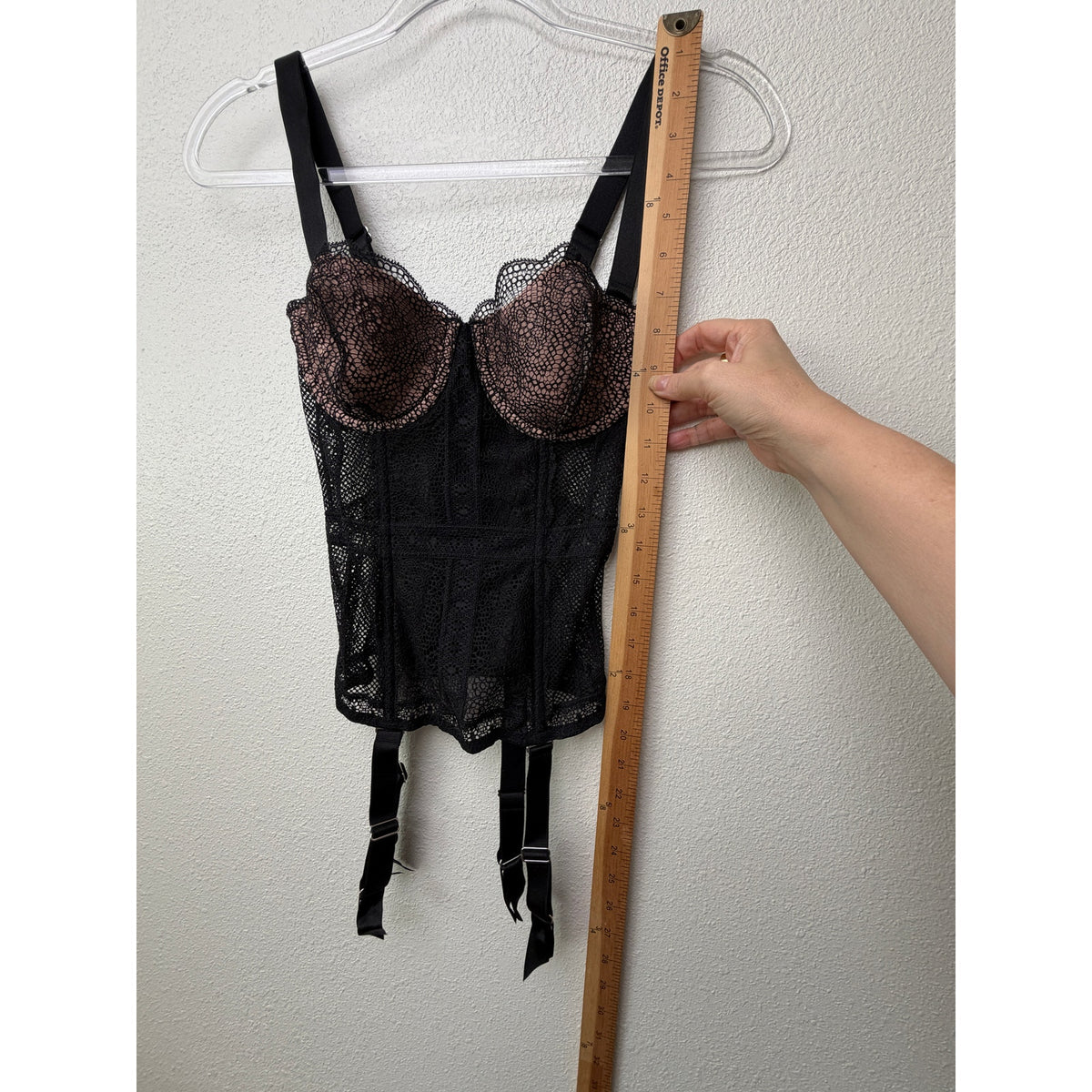 NWT Victoria's Secret Black Lace Bustier Women 32C