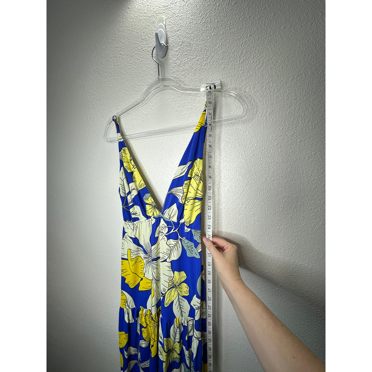 Maaji Bright Yellow White Royal Blue SandCastle Sleeveless Maxi Dress S