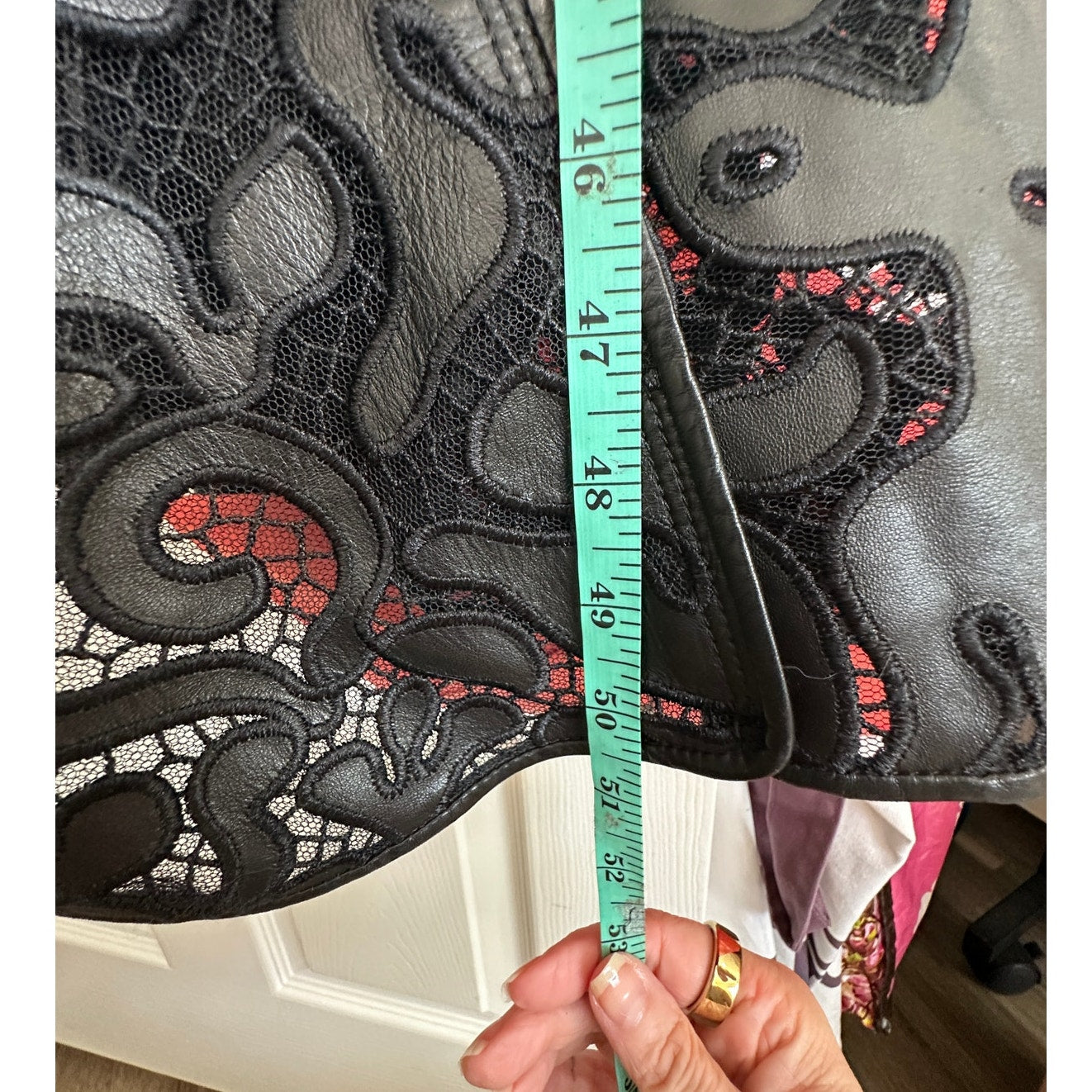 Alexander McQueen Black Leather Lace Belted Trench Coat Made in Italy 14