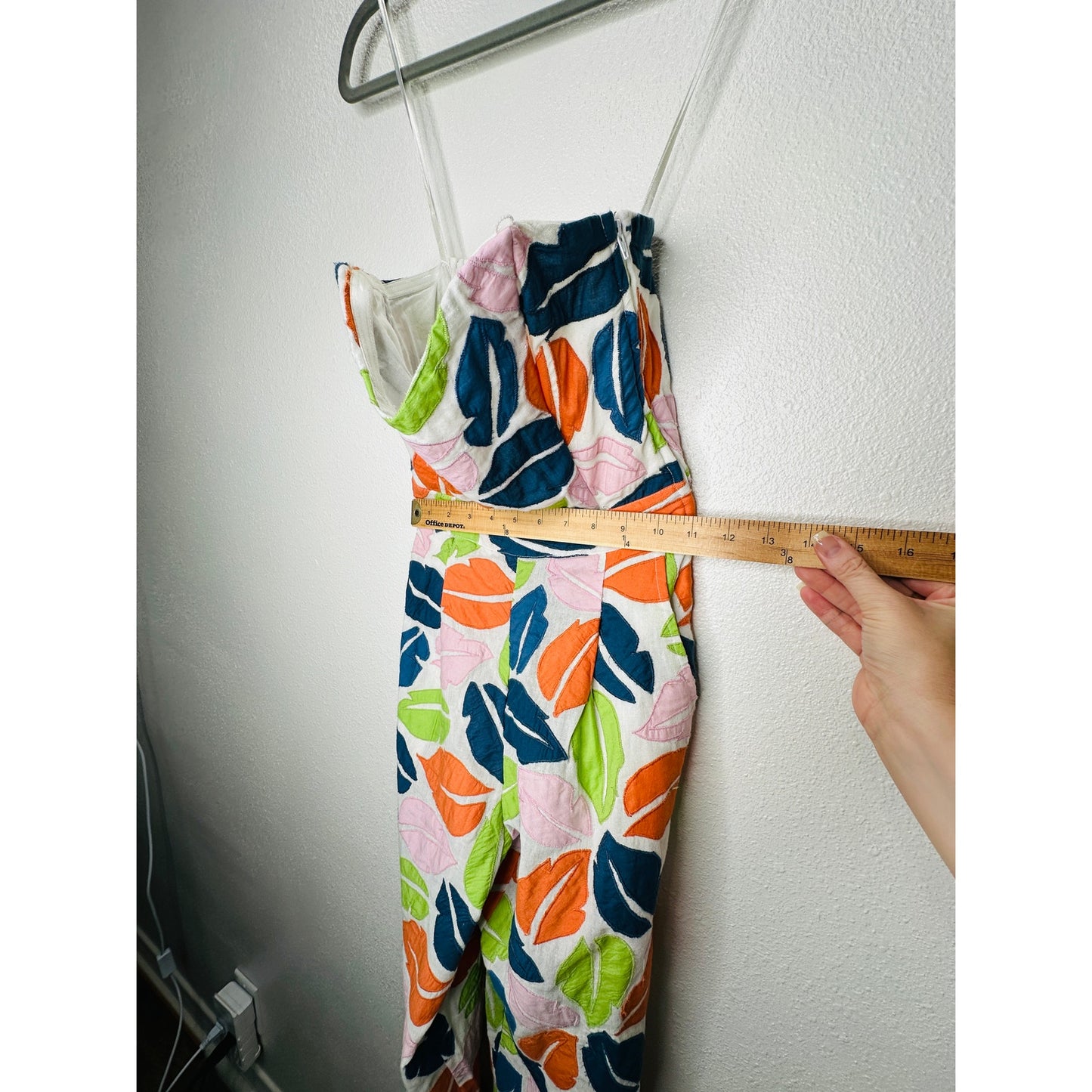 The Odells Ellie Multi-Color Leaf Print Bustier Jumpsuit  2