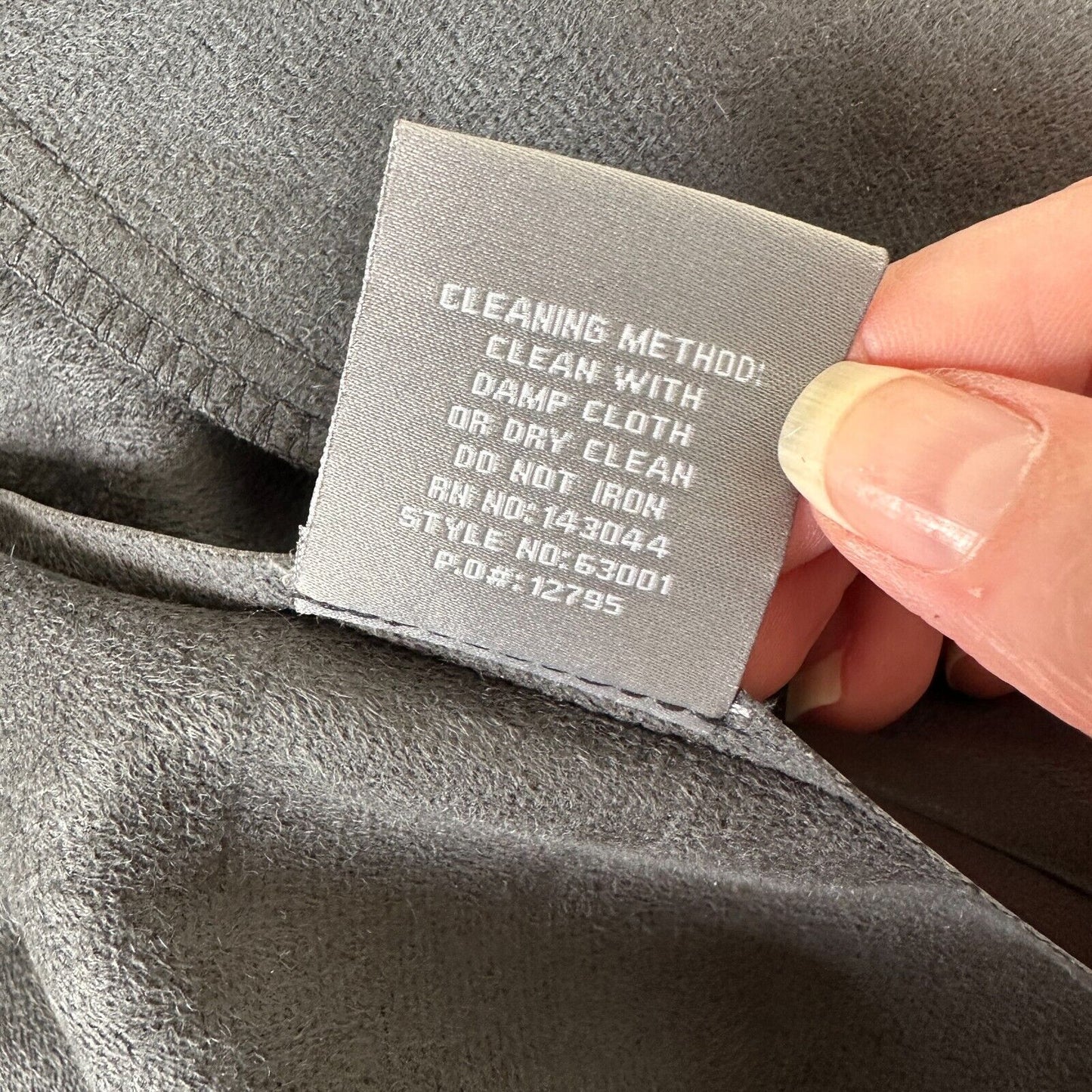 Bagatelle Pewter Gray Faux Leather Open Front Waterfall Jacket Zip Pocket Medium