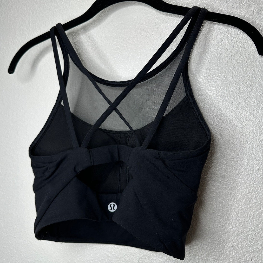 Lululemon Black Clip In High Round Mesh Neck