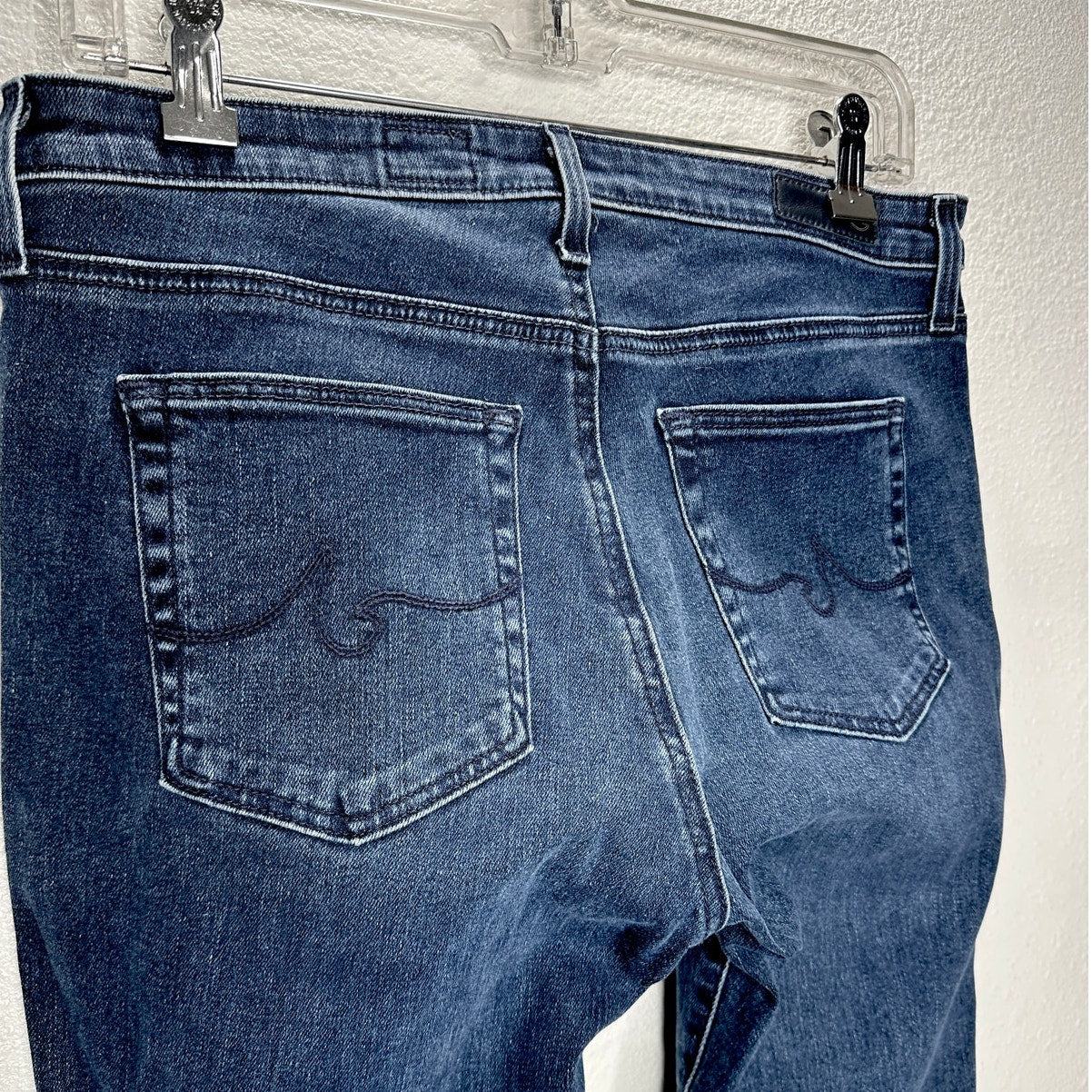 AG Dark Wash The Harper Essential Straight Raw Hem Jeans 29