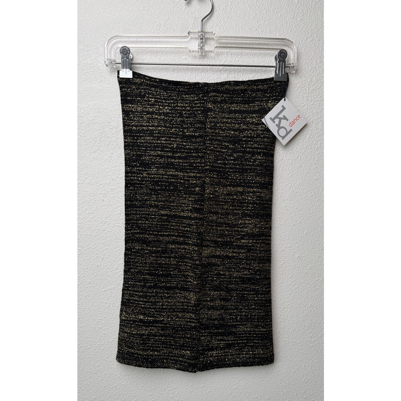 NWT KD Dance Womens Black Gold Metallic Tube Dress S