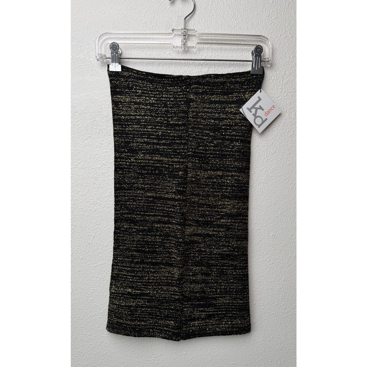 NWT KD Dance Womens Black Gold Metallic Tube Dress S